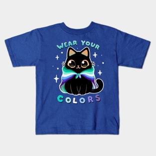 MLM LGBT Pride Cat - Kawaii Rainbow gay Kitty - Wear your colors Kids T-Shirt